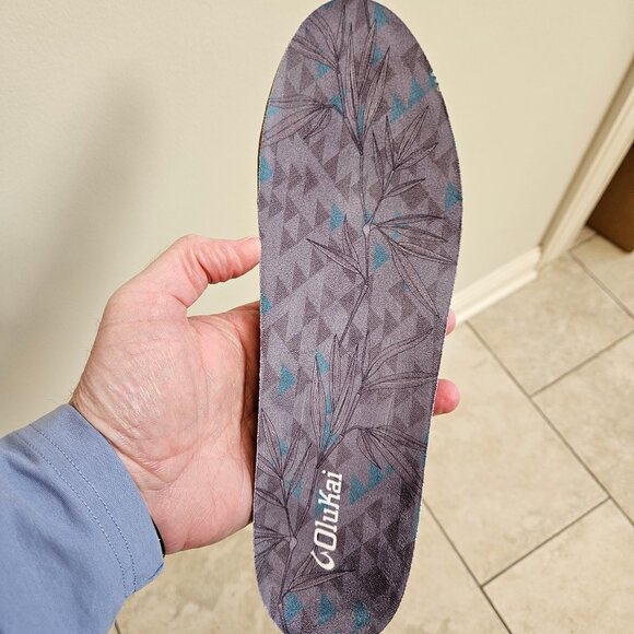 OluKai Men's Lae'Ahi Li 'Ili Leather Sneakers, Stone/Gray, Sz 12 - Picture 15 of 16